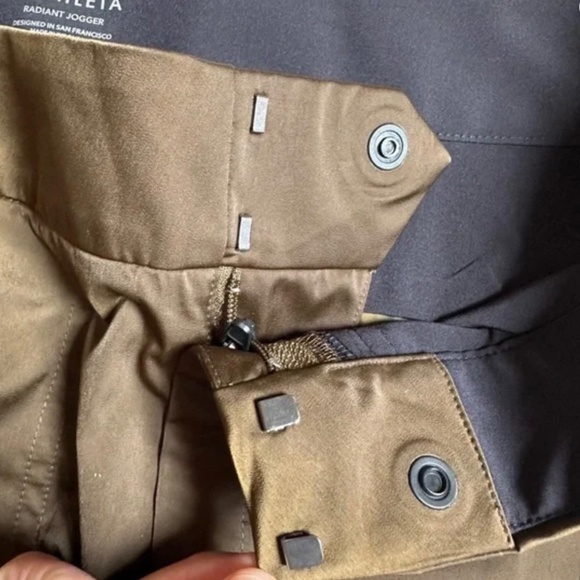 NWT Athleta Radiant Active Jogger Pants Olive Green Side Ankle Zippers- Size 14 - Picture 12 of 13